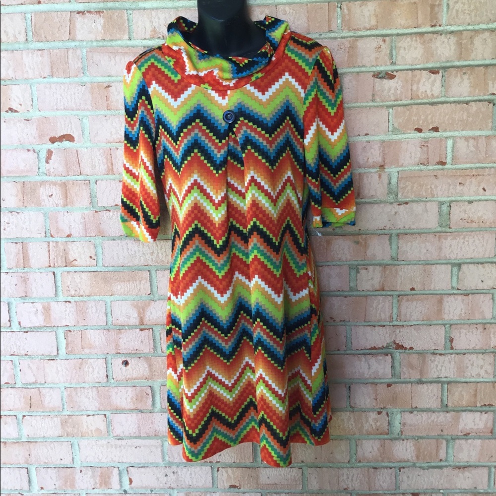 Just Funky funky dress with dizzy box print